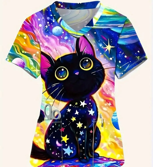 Haut d'uniforme Chat dans les étoiles