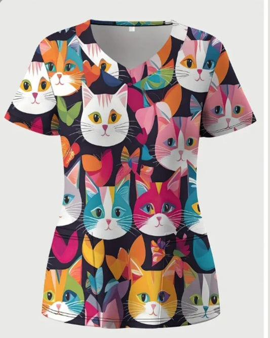 Haut d'uniforme grande taille Chats Ludiques