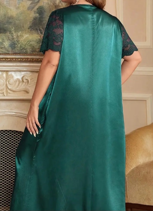 Robe d'intérieur luxueuse en satin (grande taille)