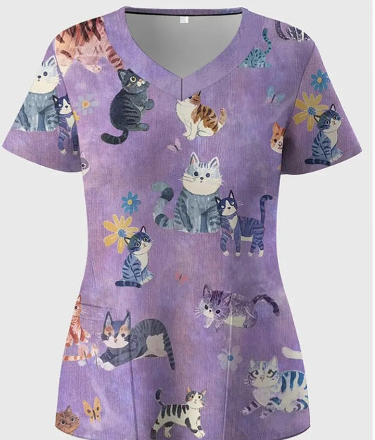 Haut d'uniforme Chats vintage grandes tailles