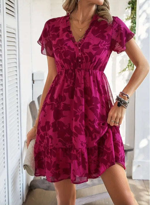 Robe trapèze à imprimé floral
