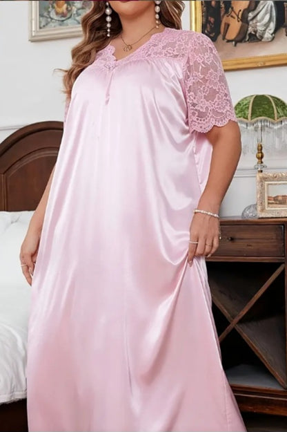 Robe d'intérieur luxueuse en satin (grande taille)