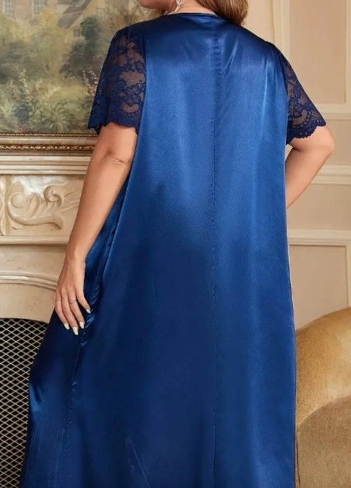 Robe d'intérieur luxueuse en satin (grande taille)