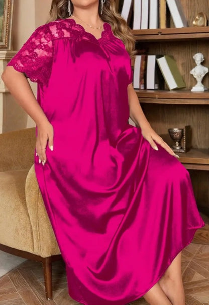 Robe d'intérieur luxueuse en satin (grande taille)