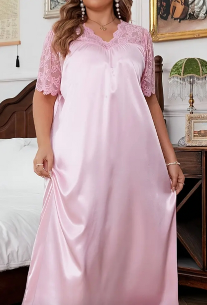 Robe d'intérieur luxueuse en satin (grande taille)