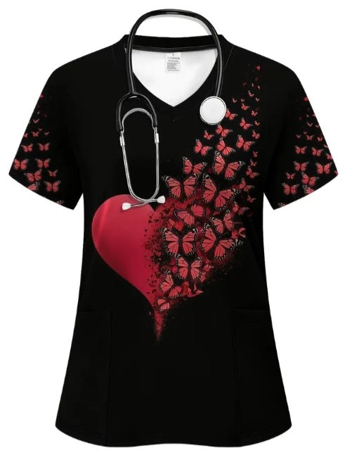 Haut d'uniforme Des papillons au coeur