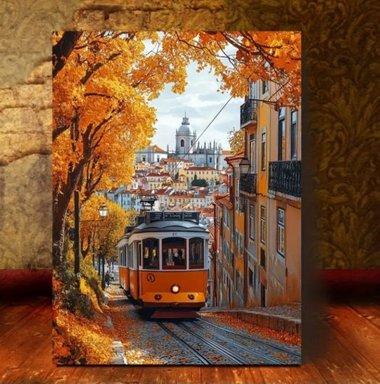 Impression sur canvas Tramway à Lisbonne (12 x 16 po.)