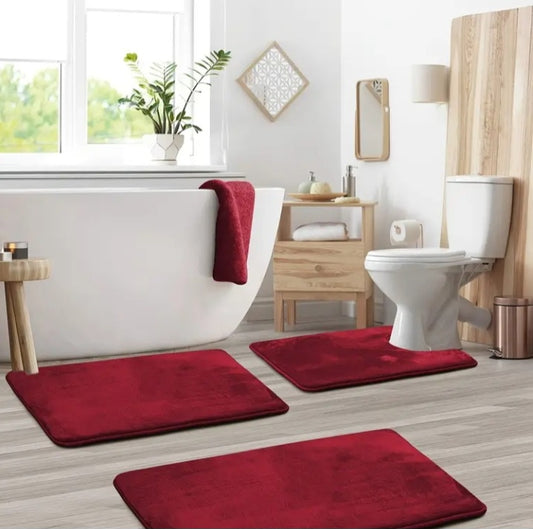 Ensemble de 3 tapis de bain en mousse à mémoire de forme