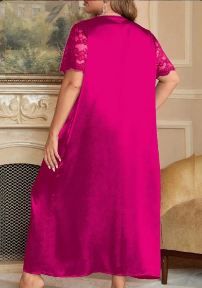 Robe d'intérieur luxueuse en satin (grande taille)