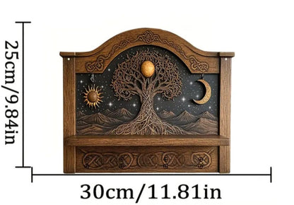 Porte-clé mural en bois Arbre de vie