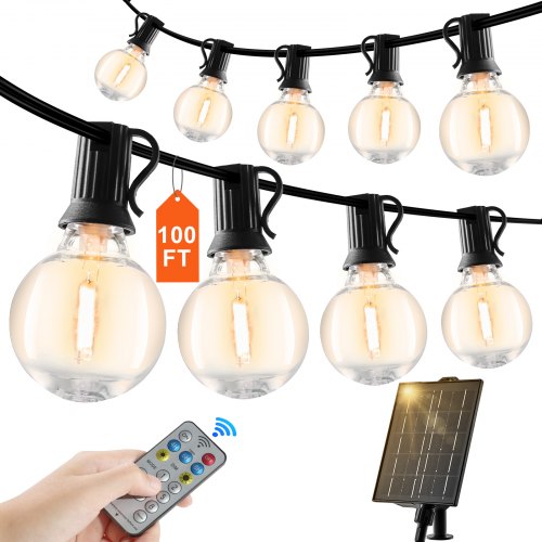 Jeu de lumières solaires de 100 pieds