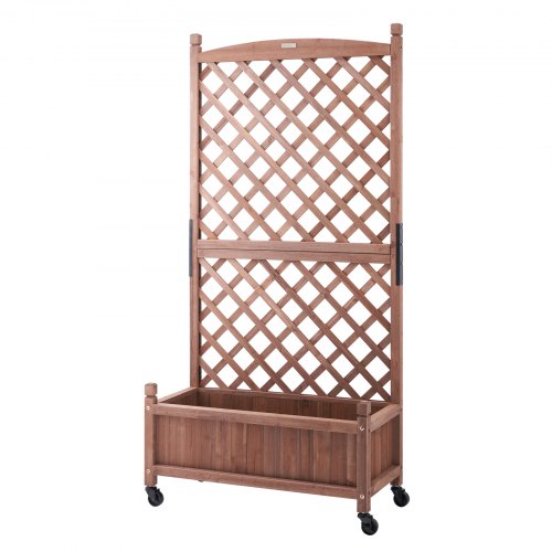 Boîte de jardinage en pin avec treillis de 29.5 x 13 pouces x 61.4 pouces