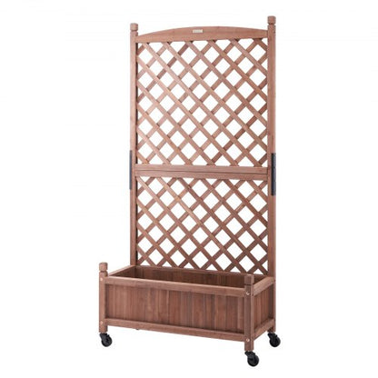Boîte de jardinage en pin avec treillis de 29.5 x 13 pouces x 61.4 pouces