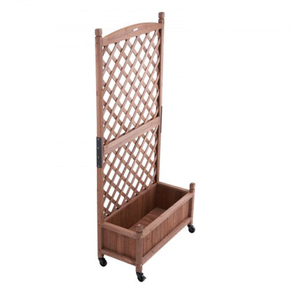 Boîte de jardinage en pin avec treillis de 29.5 x 13 pouces x 61.4 pouces